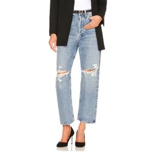 AGOLDE 90s Ripped High Waist Crop Loose Organic Cotton Jeans Sz 29 NWT